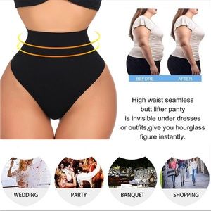 Black waist shaper tummy flattening‎ thong